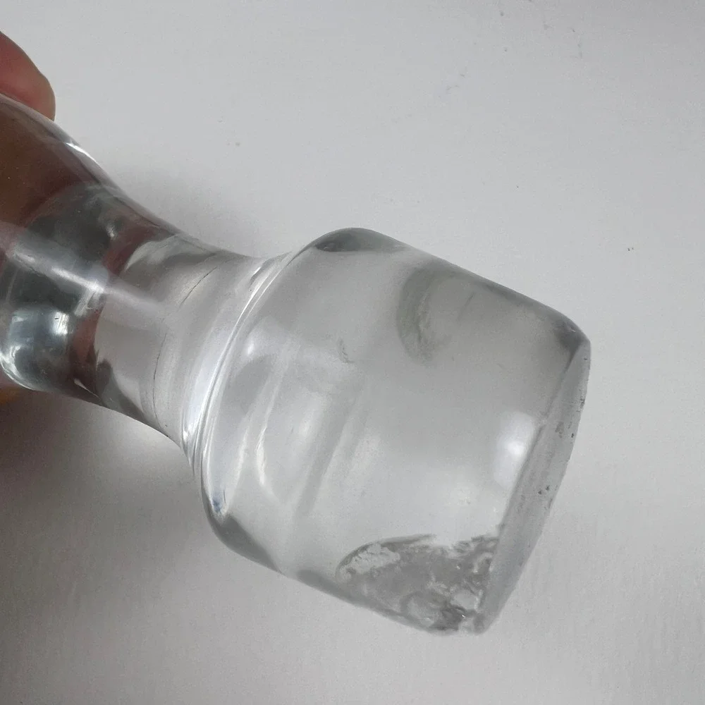 Vintage Glass Decanter 15.75in Elegance Floral Etched Stopper Barware Decor MCM